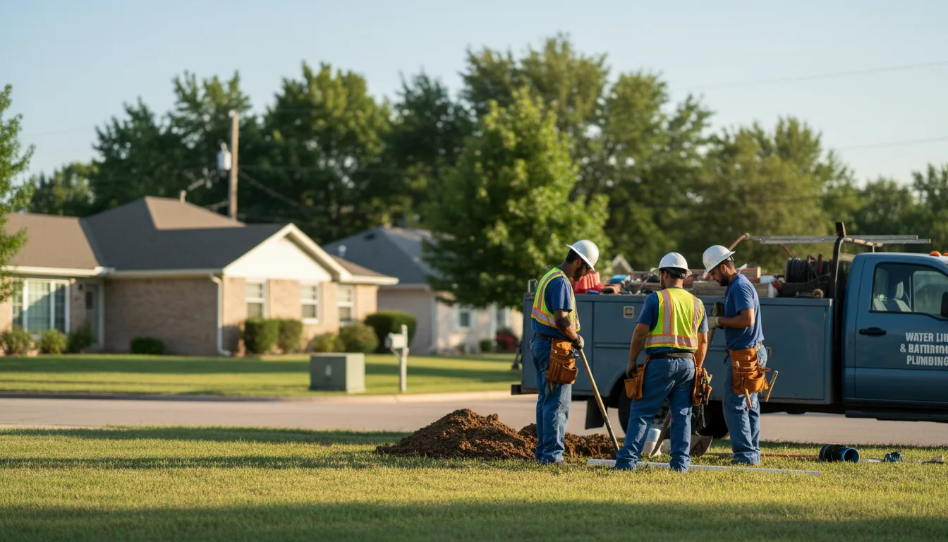 Residential water line and bathroom plumbing service in Carterville, MO